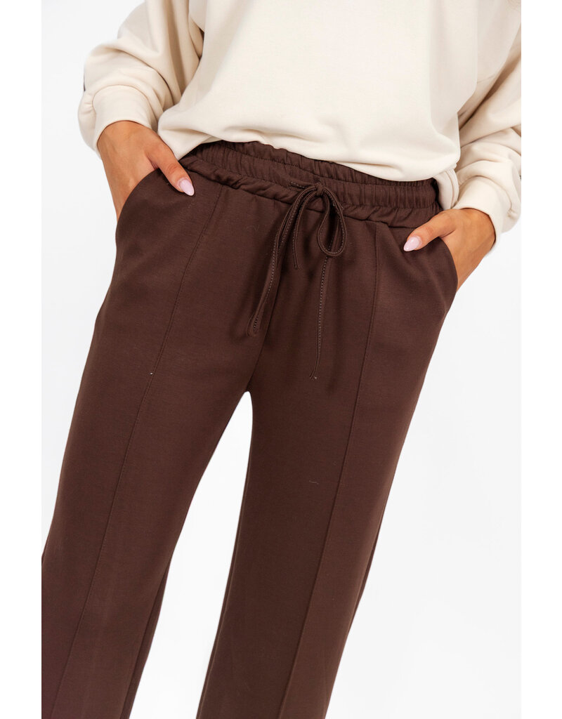 21Jewelz Casual pantalon met strik - choco bruin
