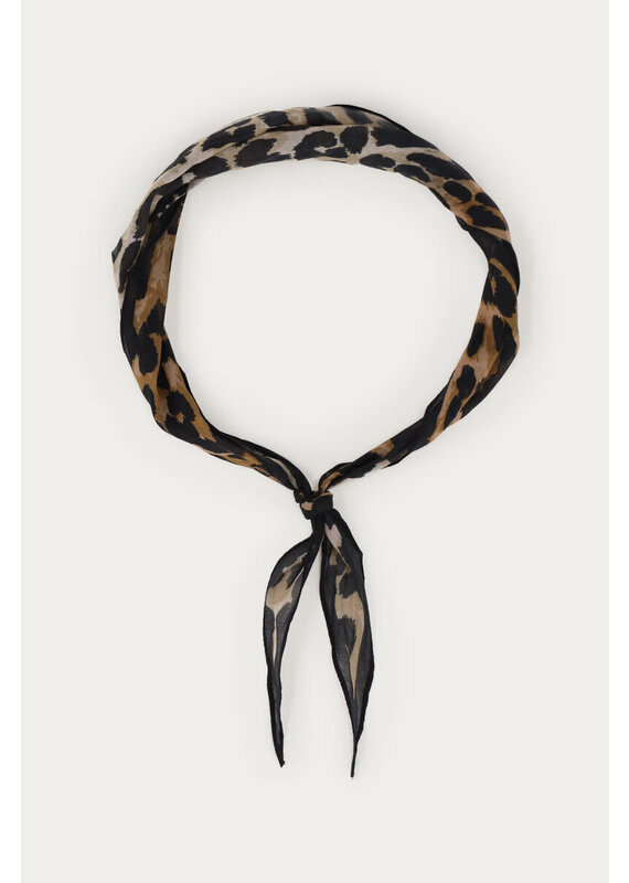My Jewellery My Jewellery - Panterprint sjaal met zwarte rand