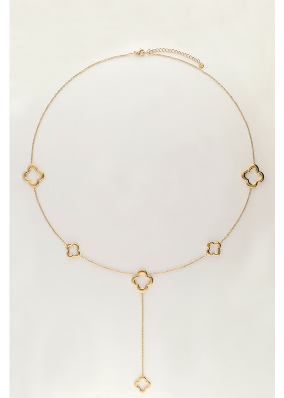 My Jewellery My Jewellery - Iconic lange ketting met klavertjes - goud