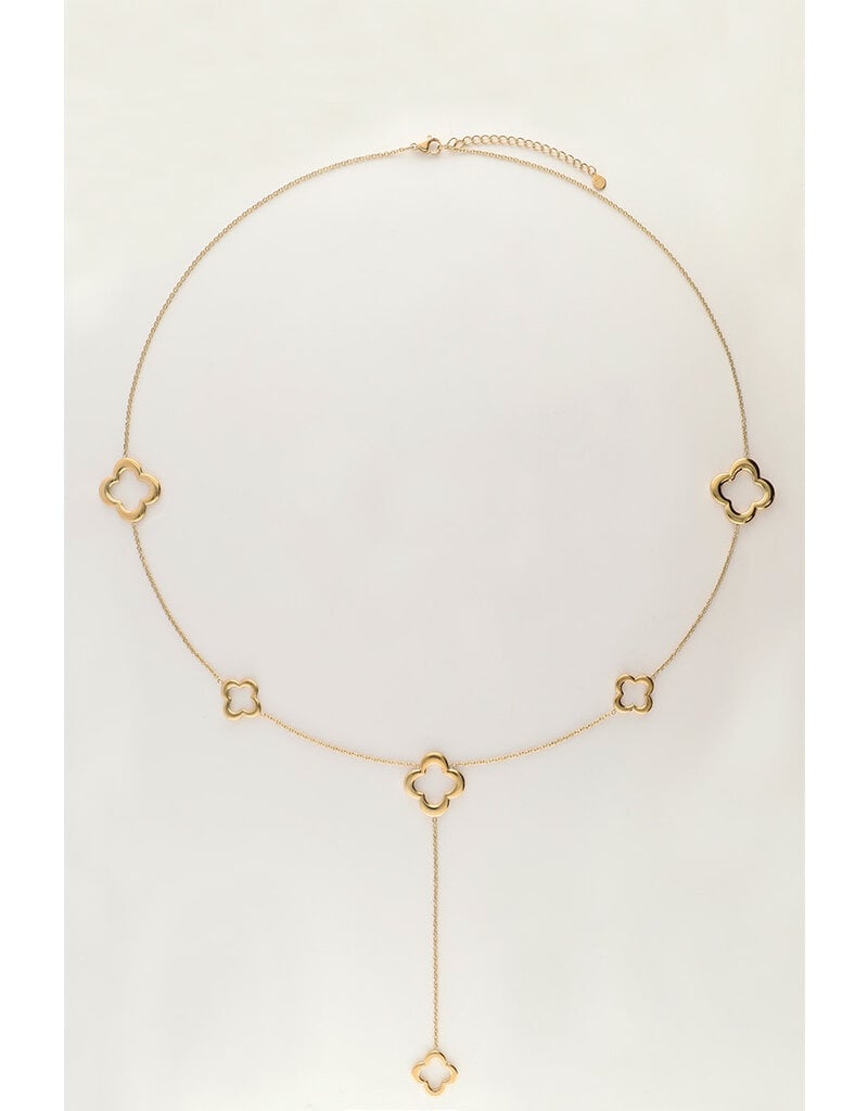 My Jewellery My Jewellery - Iconic lange ketting met klavertjes - goud