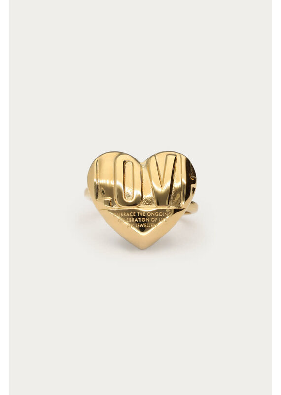 My Jewellery My Jewellery - Bold ring met love hart - goud