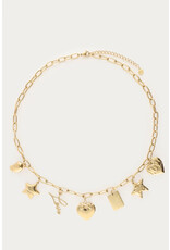 21Jewelz My Jewellery - Bold schakelketting met multi bedels - goud