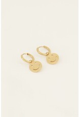 My Jewellery My Jewellery - Oorringen met smiley - goud