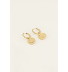My Jewellery My Jewellery - Oorringen met smiley - goud