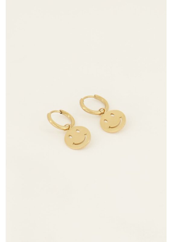 My Jewellery My Jewellery - Oorringen met smiley - goud