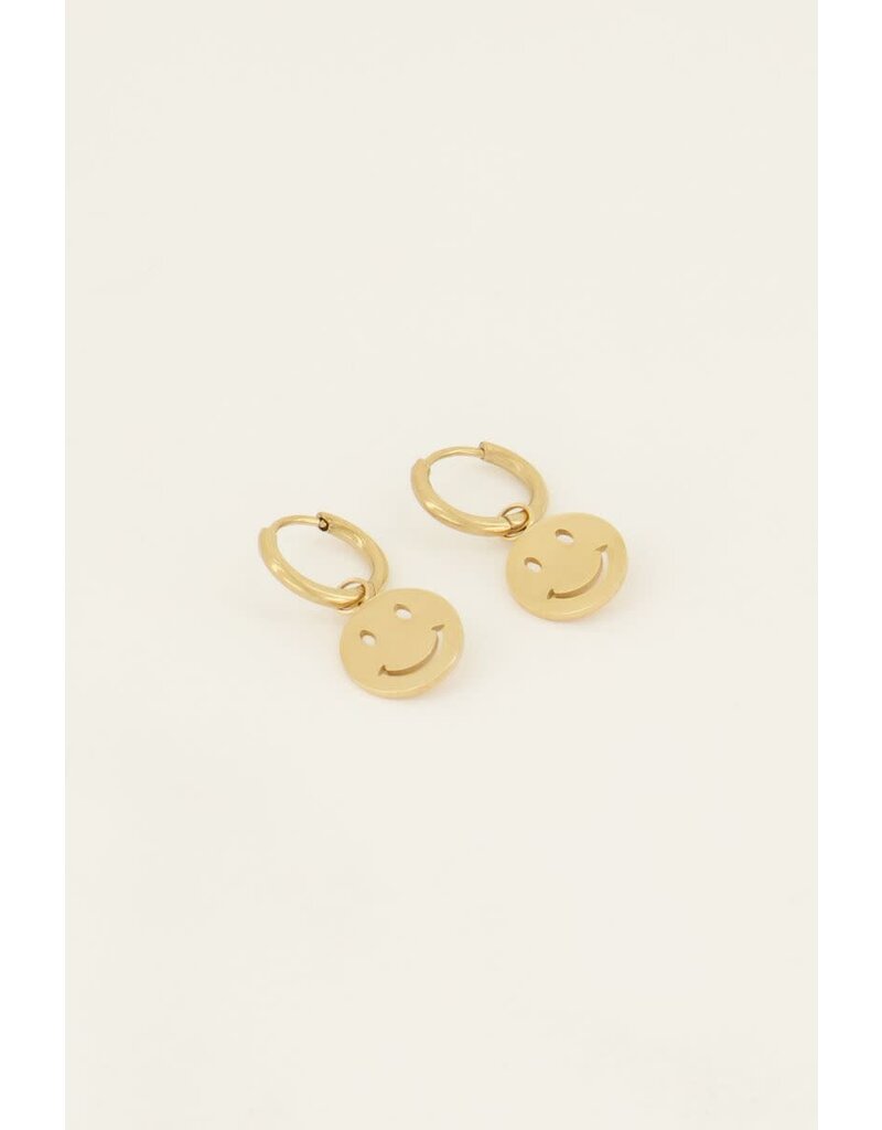 My Jewellery My Jewellery - Oorringen met smiley - goud