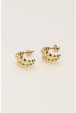 My Jewellery My Jewellery - Bold dubbele oorringen met dots - goud