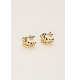 My Jewellery My Jewellery - Bold dubbele oorringen met dots - goud