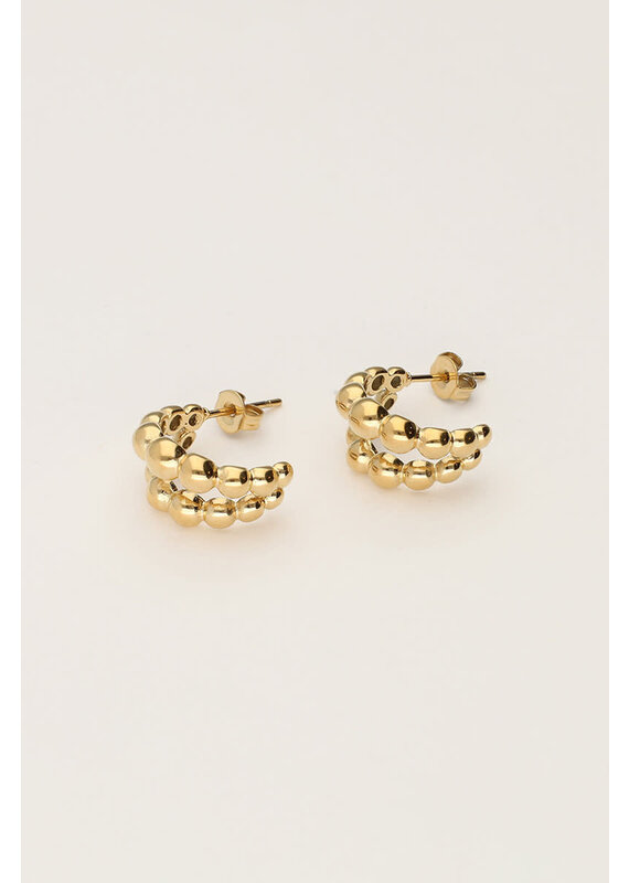 My Jewellery My Jewellery - Bold dubbele oorringen met dots - goud