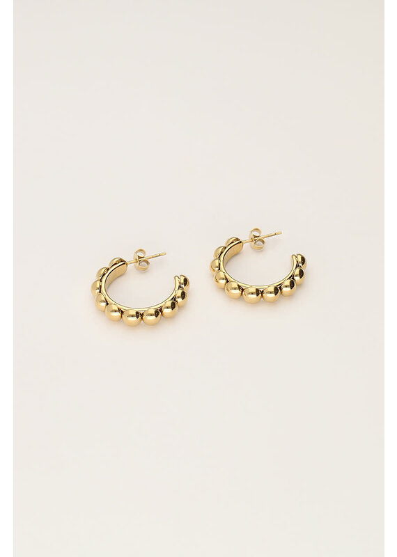 My Jewellery My Jewellery - Bold oorringen small met dots - goud