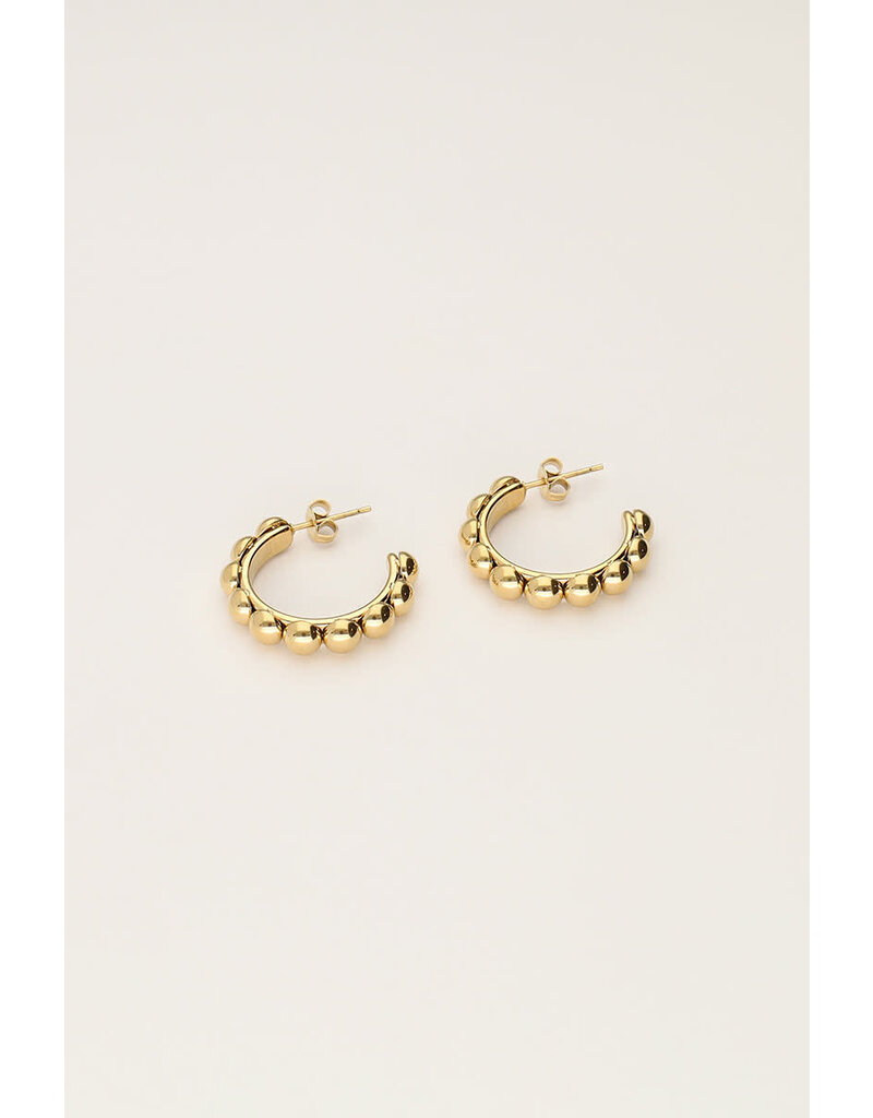 My Jewellery My Jewellery - Bold oorringen small met dots - goud