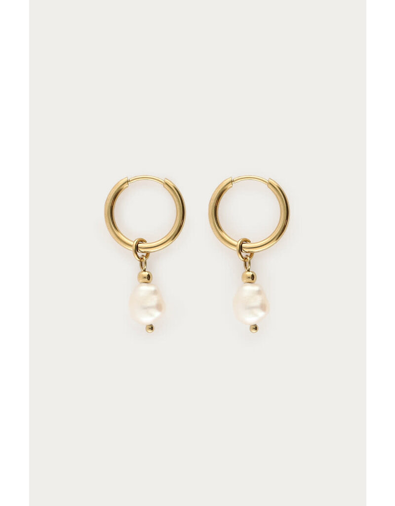 My Jewellery My Jewellery - Mystic oorringen met zoetwaterparel - goud