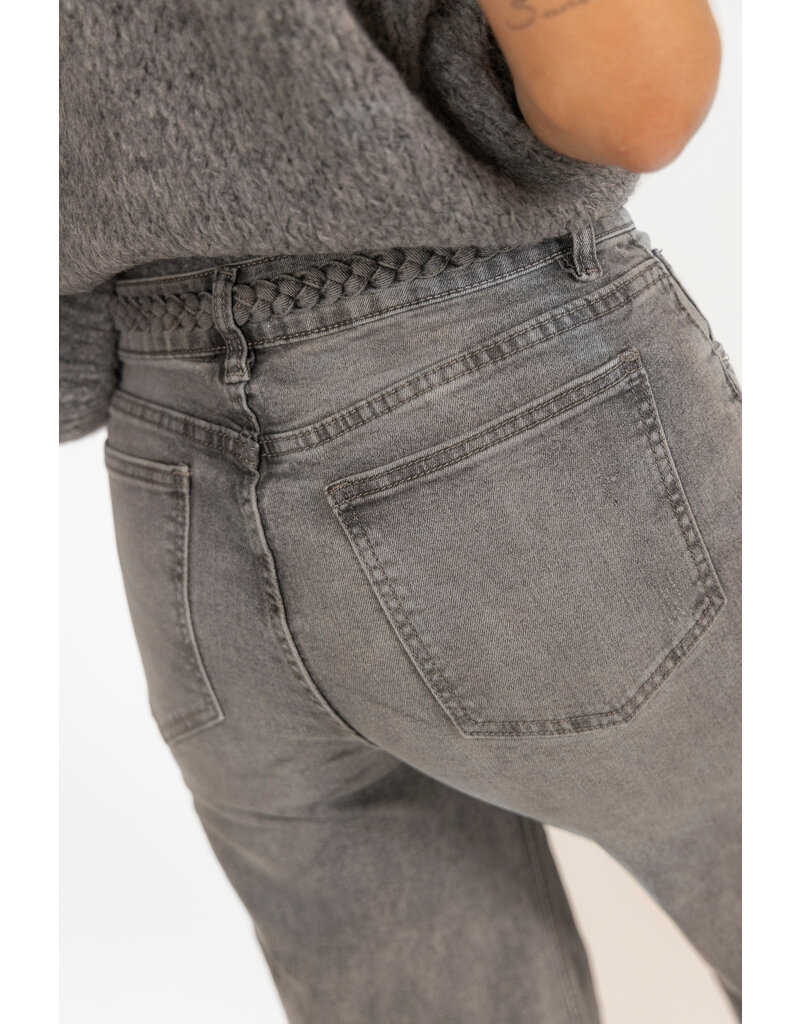 21Jewelz Jeans met vlecht - grijs