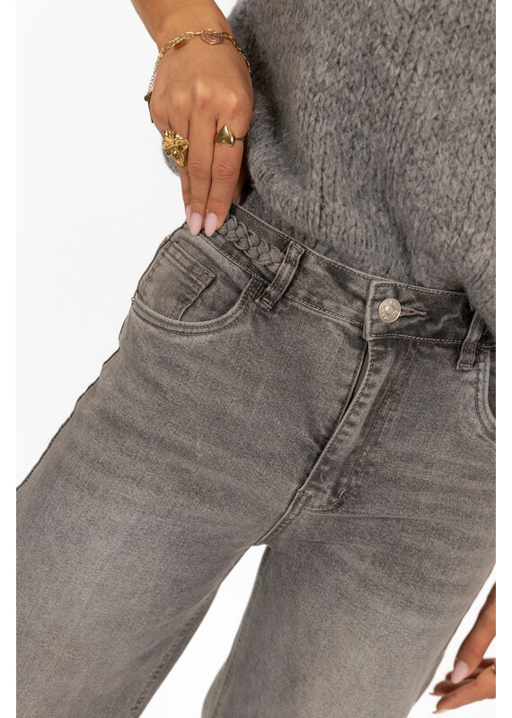 21Jewelz Jeans met vlecht - grijs