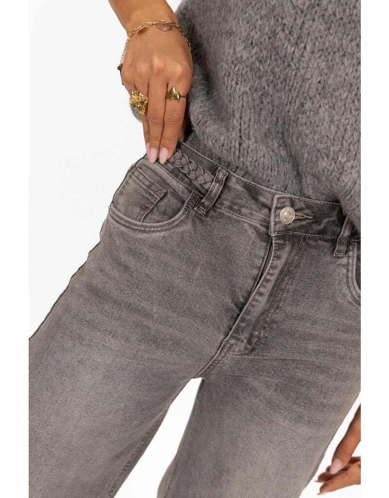 21Jewelz Jeans met vlecht - grijs
