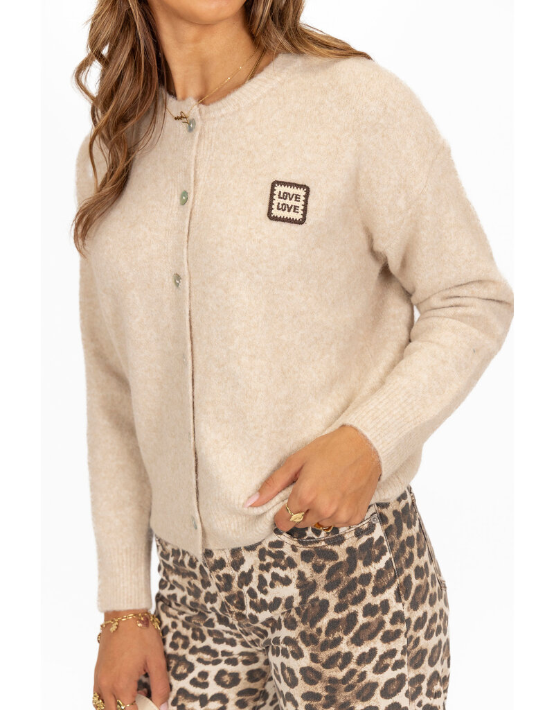 21Jewelz Vestje met love embleem - beige