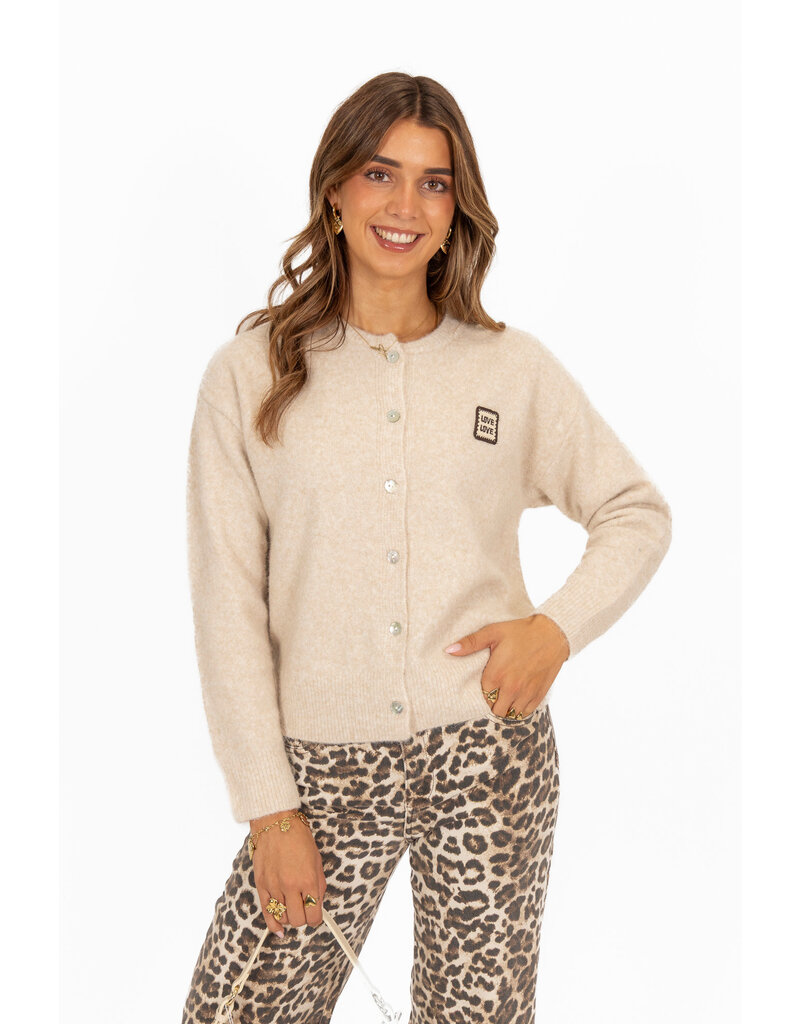 21Jewelz Vestje met love embleem - beige