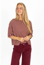 21Jewelz Gestreept shirt - bordeaux/camel