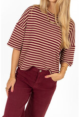 21Jewelz Gestreept shirt - bordeaux/camel