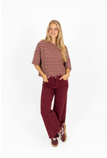21Jewelz Gestreept shirt - bordeaux/camel