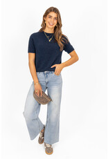 21Jewelz Effen basic truitje met korte mouw - navy