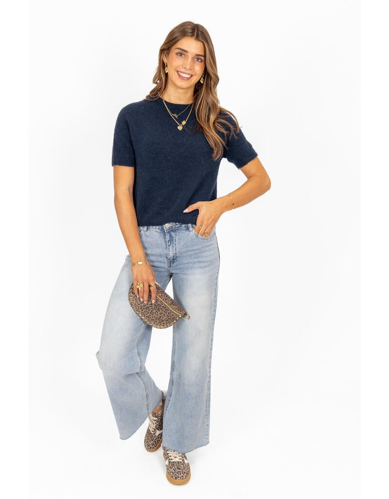 21Jewelz Effen basic truitje met korte mouw - navy