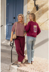 21Jewelz Gestreept shirt - bordeaux/camel