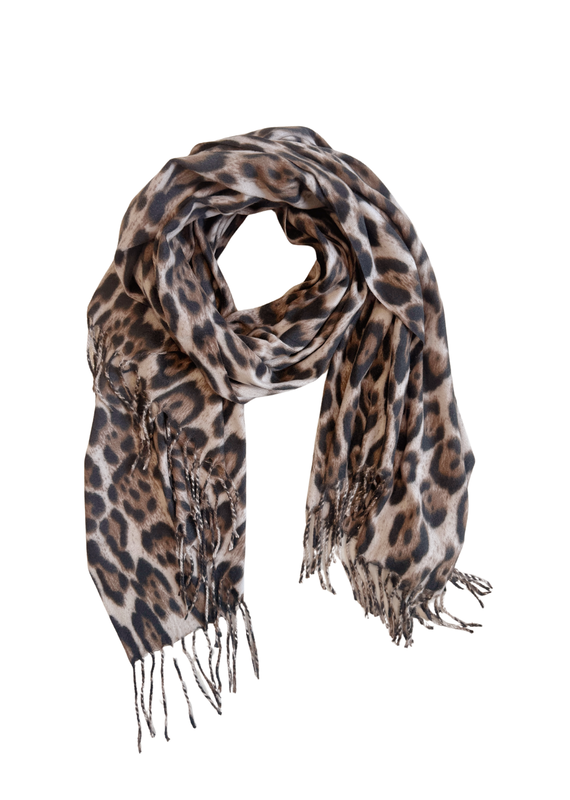 21Jewelz Sjaal met panterprint - zwart/bruin