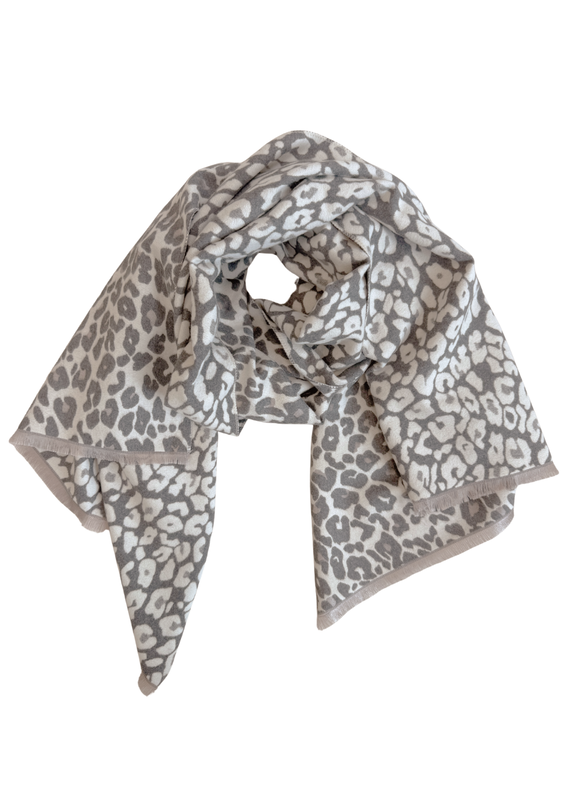 21Jewelz Sjaal met lichte panterprint - ecru/grijs