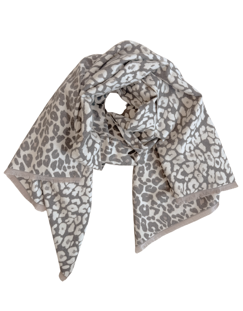 21Jewelz Sjaal met lichte panterprint - ecru/grijs