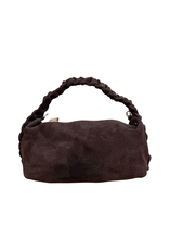 21Jewelz Suede tas met gevlochten hengsel - choco bruin
