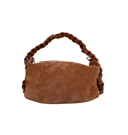 21Jewelz Suede tas met gevlochten hengsel - cognac