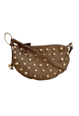 21Jewelz Halfronde tas met studjes - camel