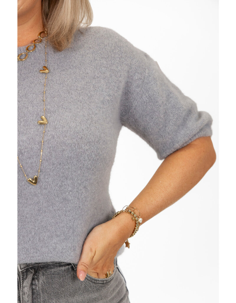 21Jewelz Effen basic truitje met korte mouw - lichtgrijs