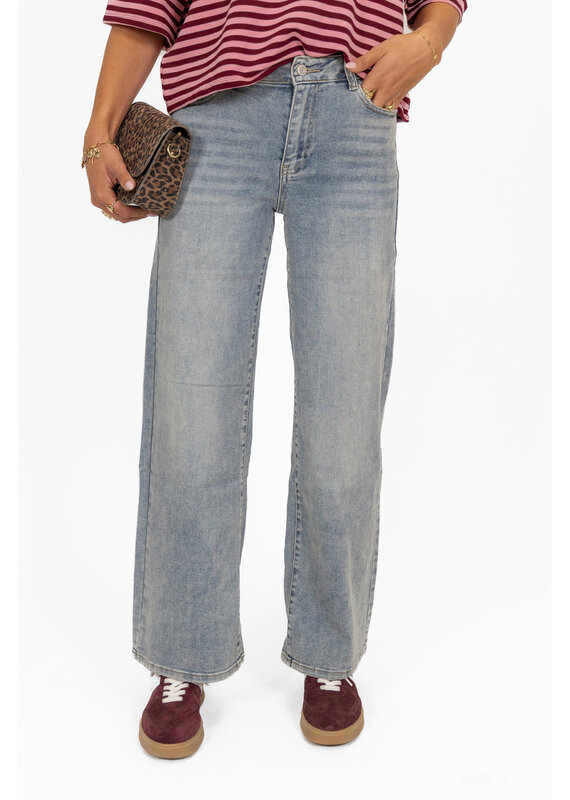 21Jewelz Basic stretch wide leg jeans - blauw