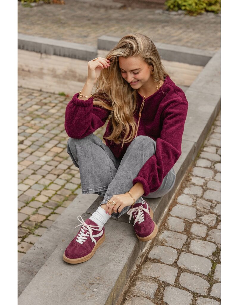 Babouche Babouche | Liva - bordo/white