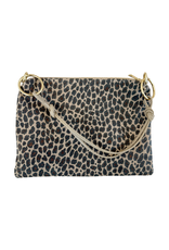 21Jewelz Middel grote tas met gouden ringen - suede panterprint