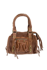 21Jewelz Tasje met hengsel en gouden details - suede camel