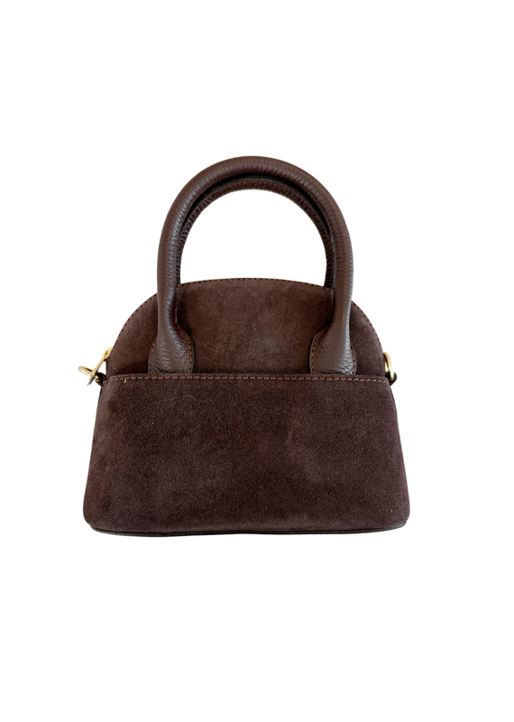21Jewelz Klein tasje met hengsel - suede donker bruin