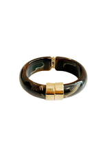 21Jewelz Statement bangle met gouden detail - bruin