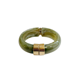 21Jewelz Statement bangle met gouden detail - groen