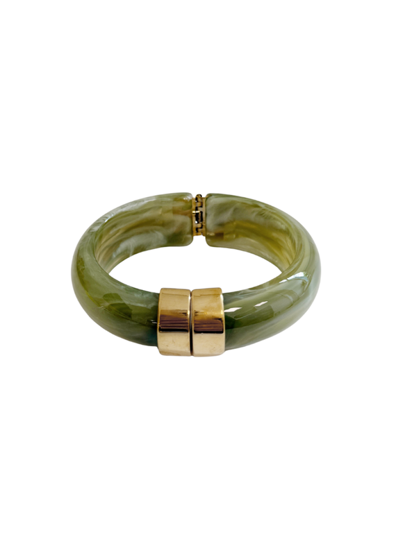21Jewelz Statement bangle met gouden detail - groen