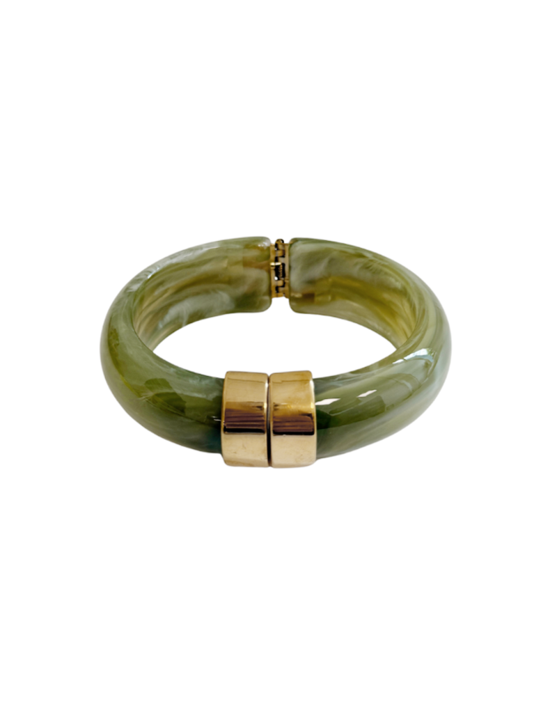 21Jewelz Statement bangle met gouden detail - groen