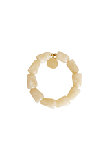 21Jewelz Statement armband met rechthoekige kralen - beige