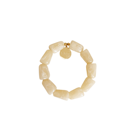 21Jewelz Statement armband met rechthoekige kralen - beige