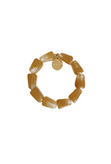 21Jewelz Statement armband met rechthoekige kralen - camel