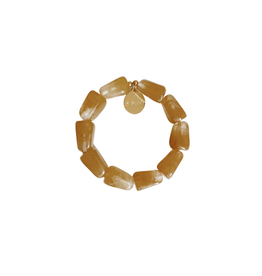 21Jewelz Statement armband met rechthoekige kralen - camel