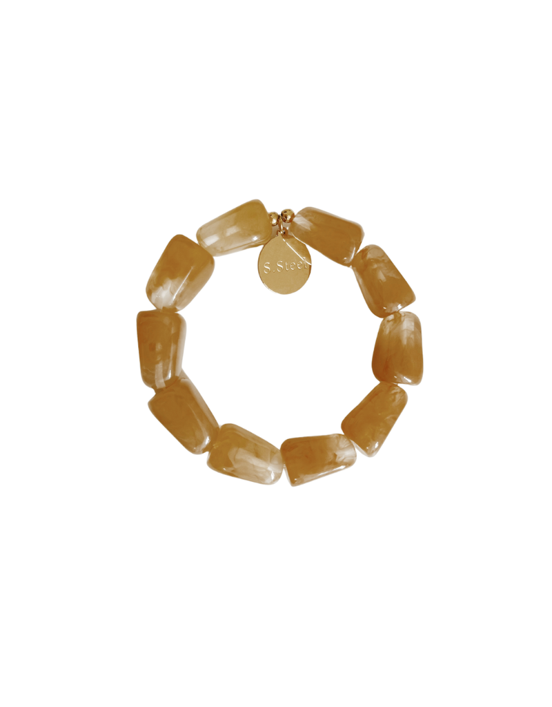 21Jewelz Statement armband met rechthoekige kralen - camel