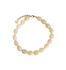 21Jewelz Statement ketting met ovale kralen - beige