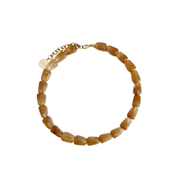21Jewelz Statement ketting met rechthoekige kralen - camel